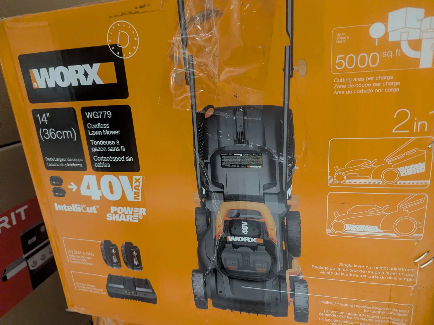 WORX WG779 Cordless Lawn Mower 14"