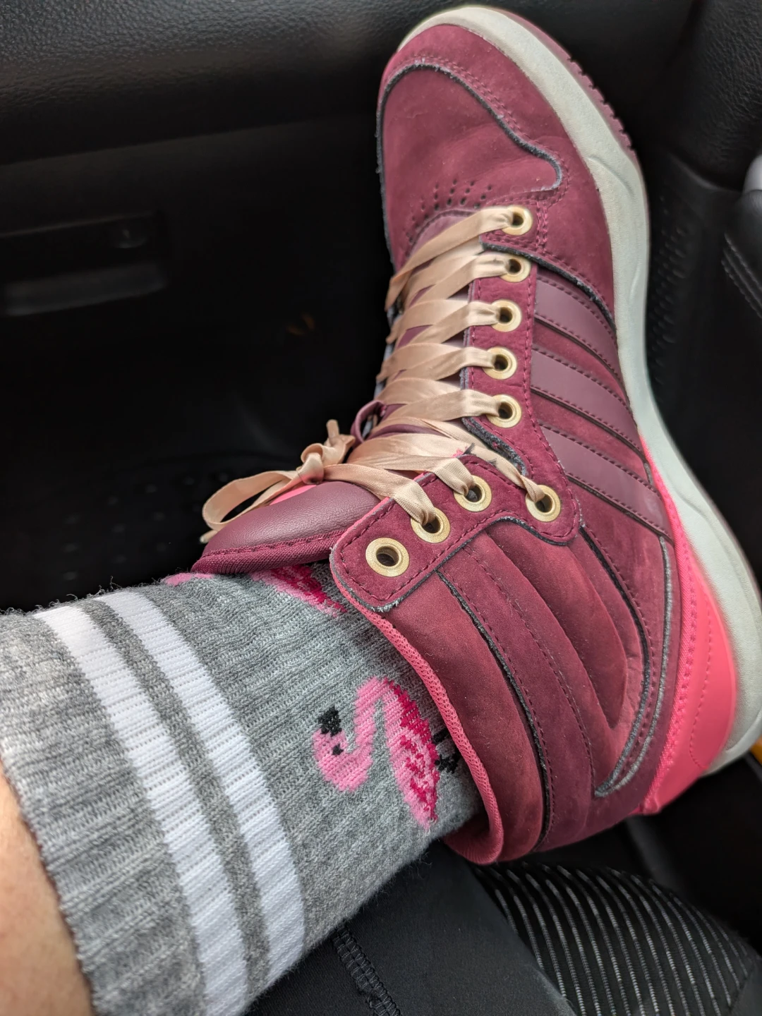 Adidas Maroon High-Top Sneakers
