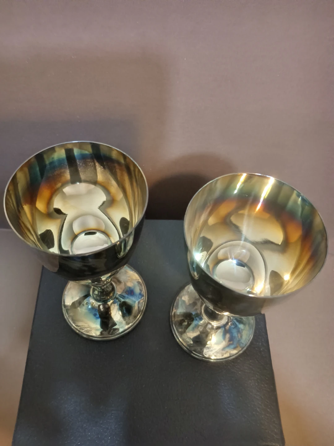 Burke & Wallace Silver Plated Goblets with Box - photo 5