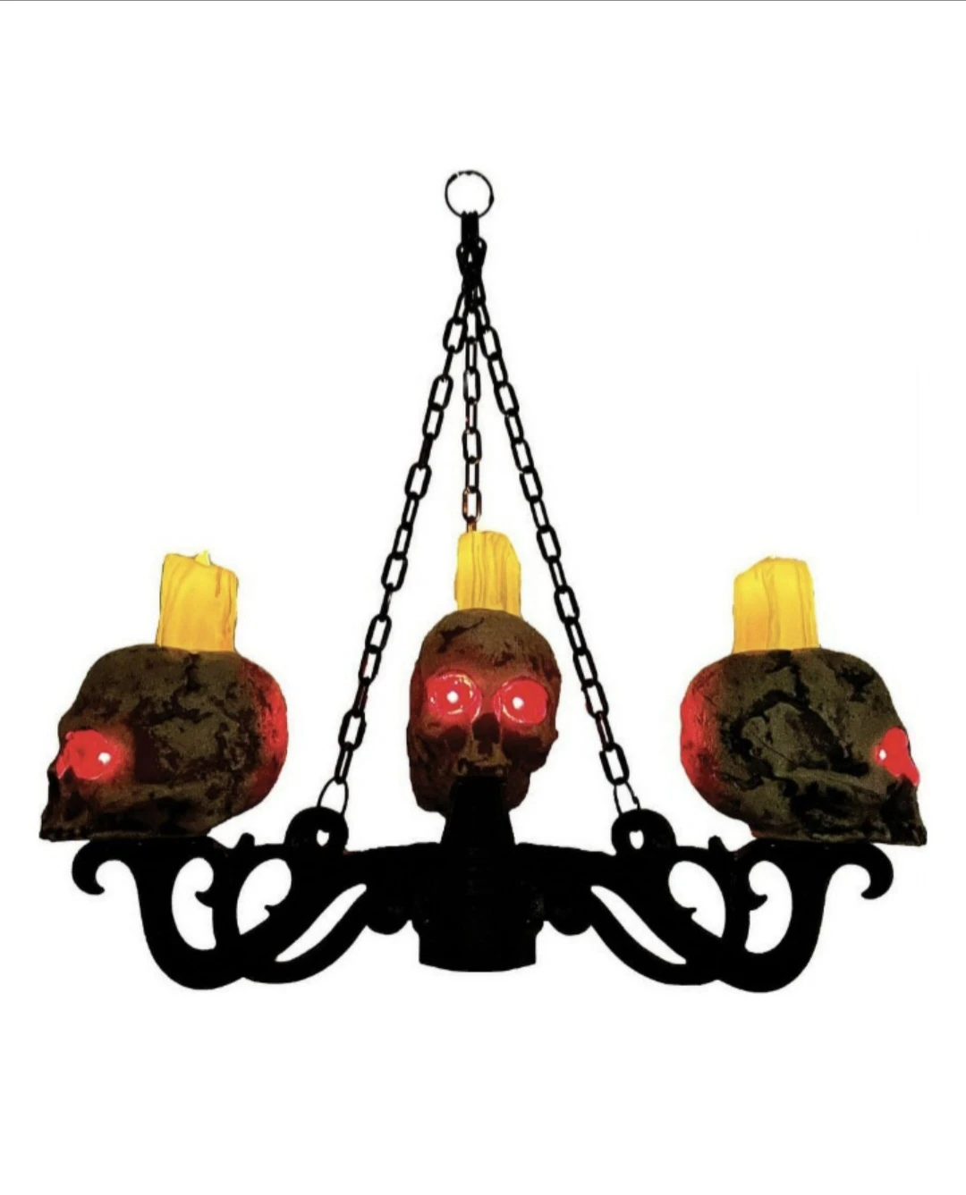 New halloween skull candelabra  3 in 1 flames - photo 4