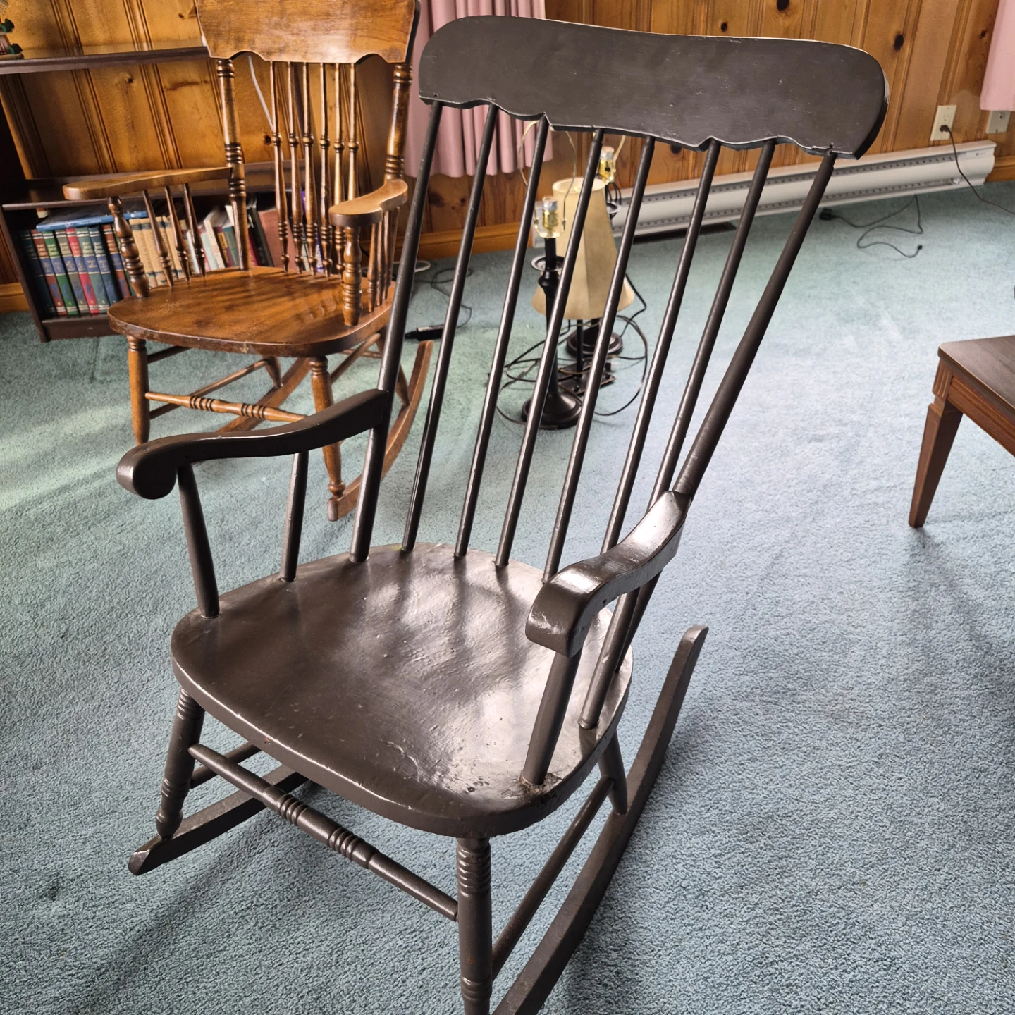 Vintage Brown Spindle Rocking Chair - photo 2