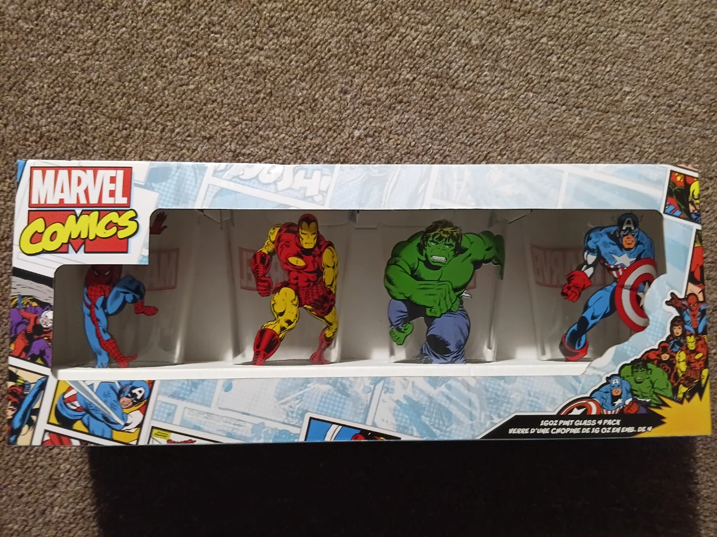 Marvel Comics 4-Pack Pint Glasses