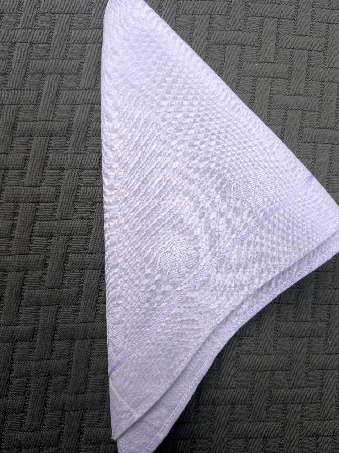 Vintage light purple floral handkerchief - photo 4