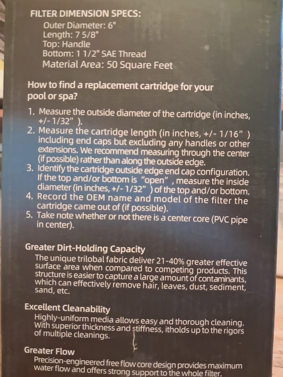 Poolpure Pool & Spa Filtration Cartridges PLFPWW50P3 - photo 3