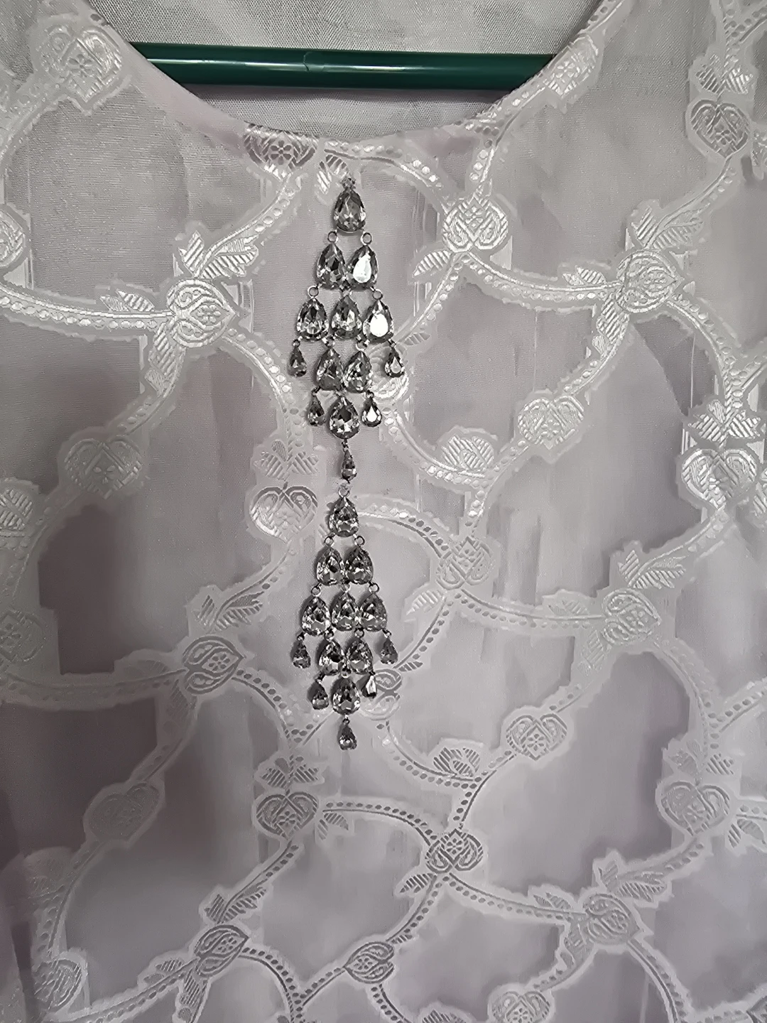 Lilac embroidered kurta and pants set with dupatta - photo 5