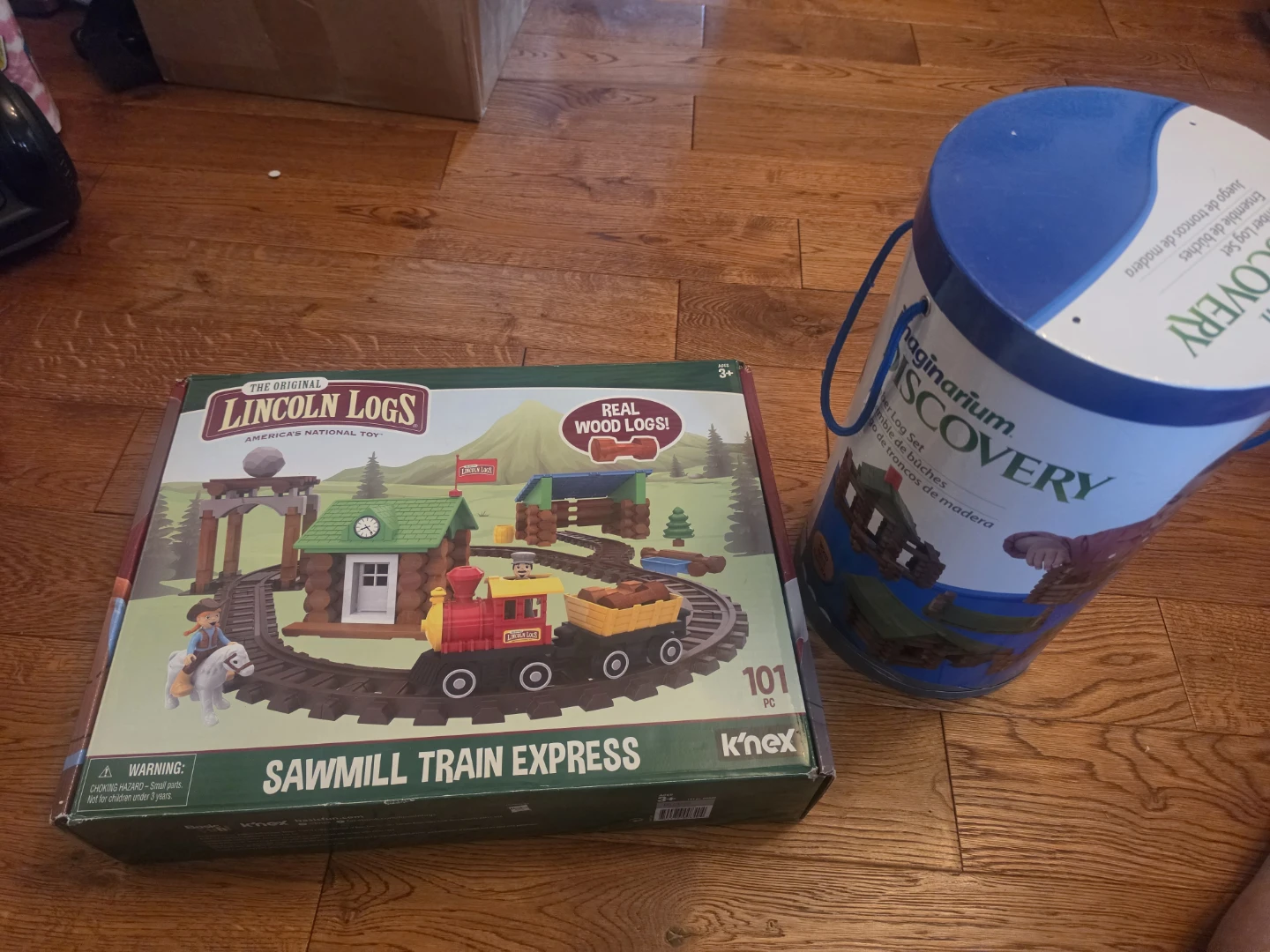 Lincoln Logs Sawmill Train Express and Imaginarium Log Set