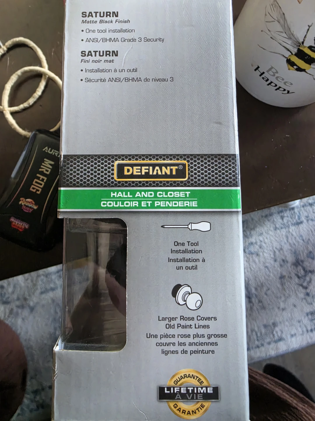 Defiant Saturn Hall and Closet Door Knob, Matte Black - photo 2