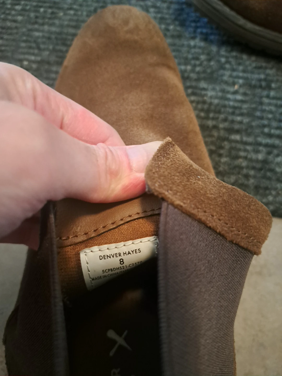 Size 8  Brown Suede Chelsea Boots