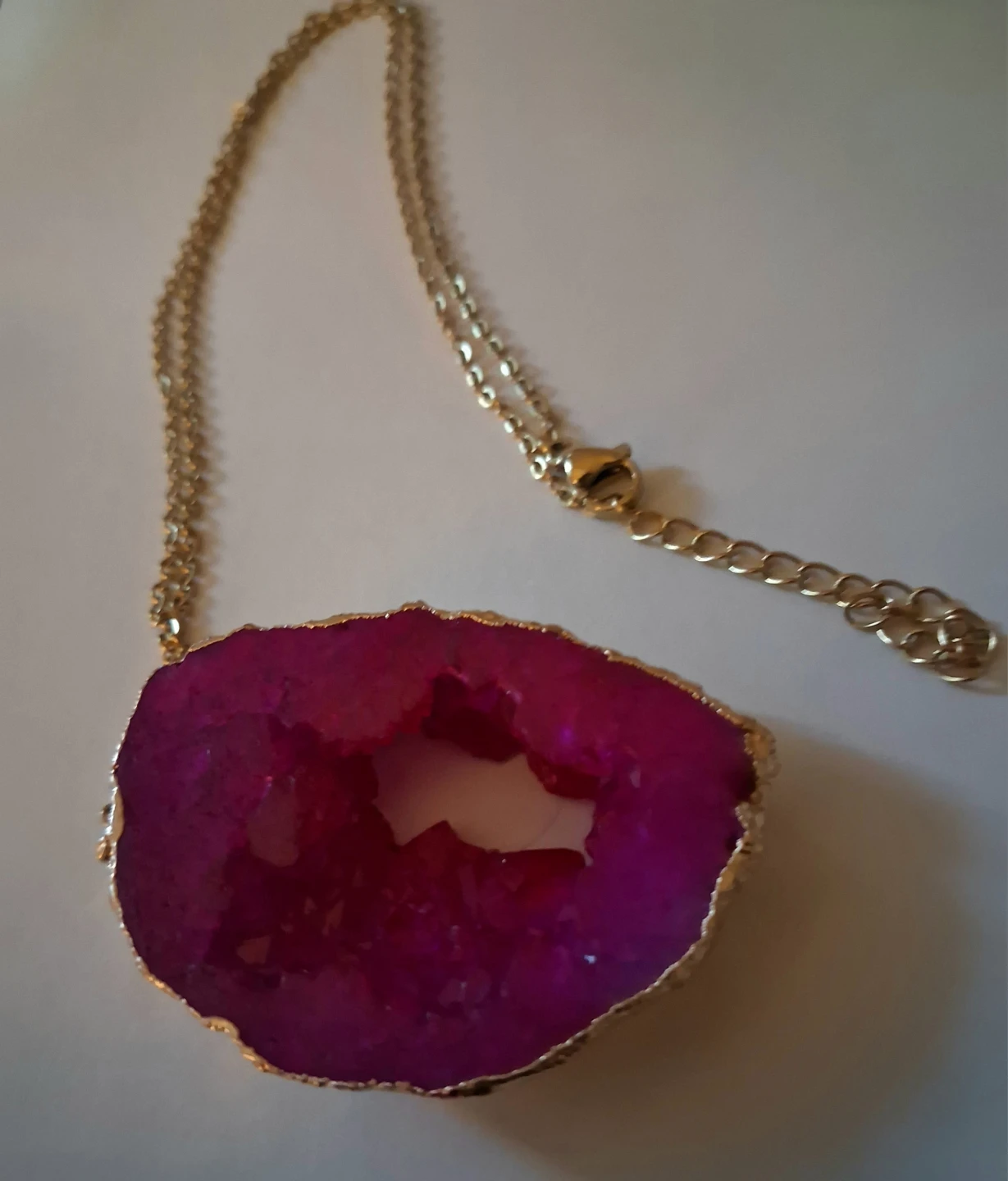 Magenta Geode Pendant Necklace - photo 2