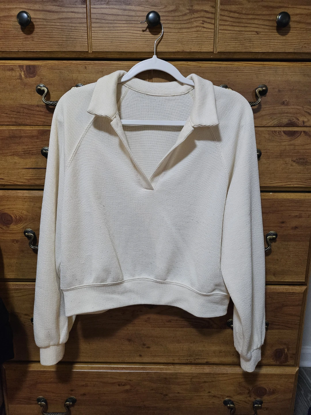 Cream Collared Pullover Sweater Small