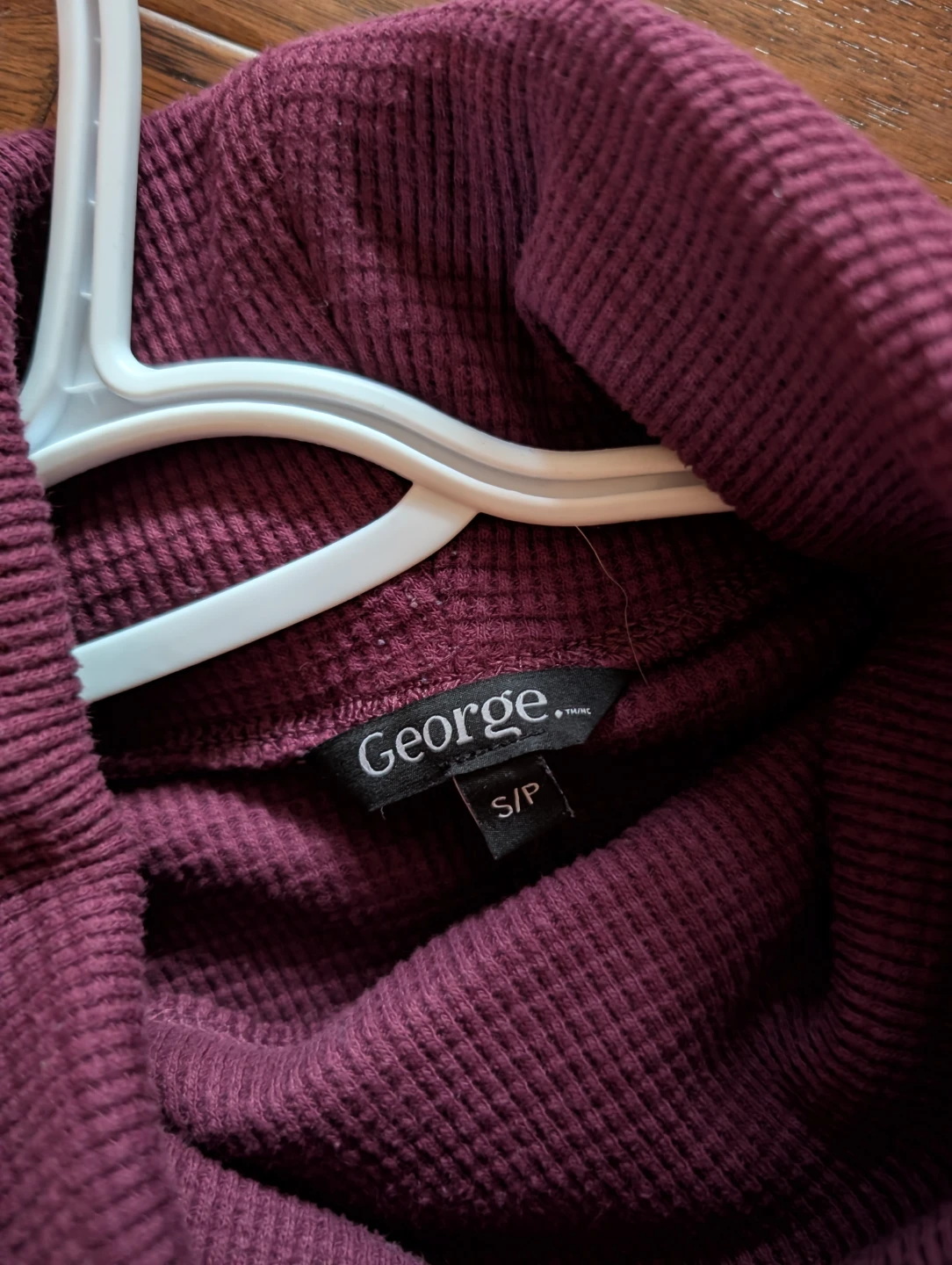 George Waffle Knit Turtleneck Sweater - Burgundy - photo 2