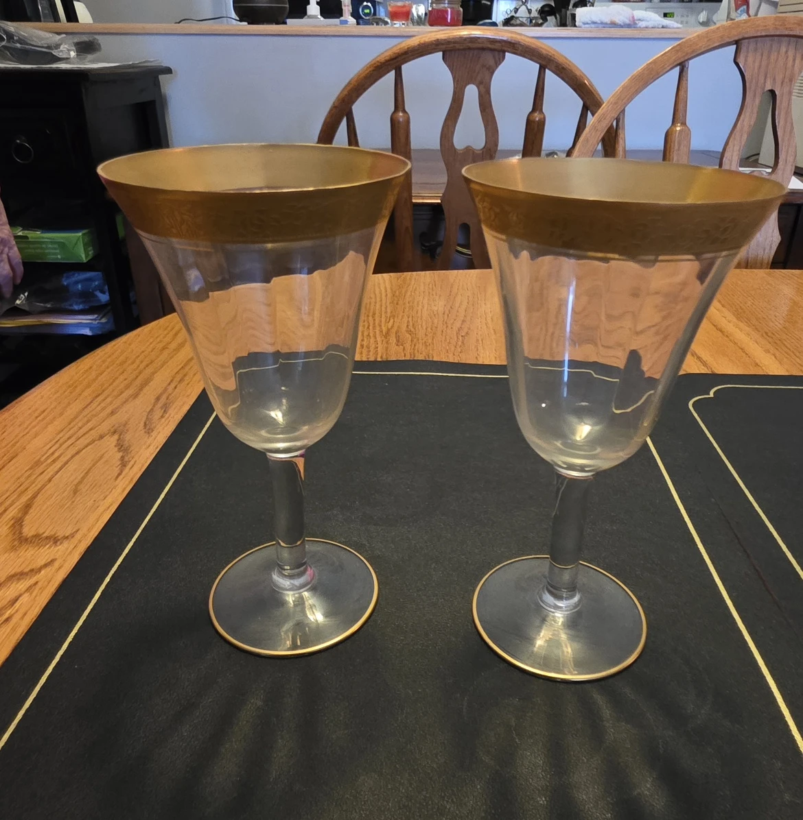 MCM Gold Rim Glassware Collection - 16pc Greek Key & Floral Set - photo 5