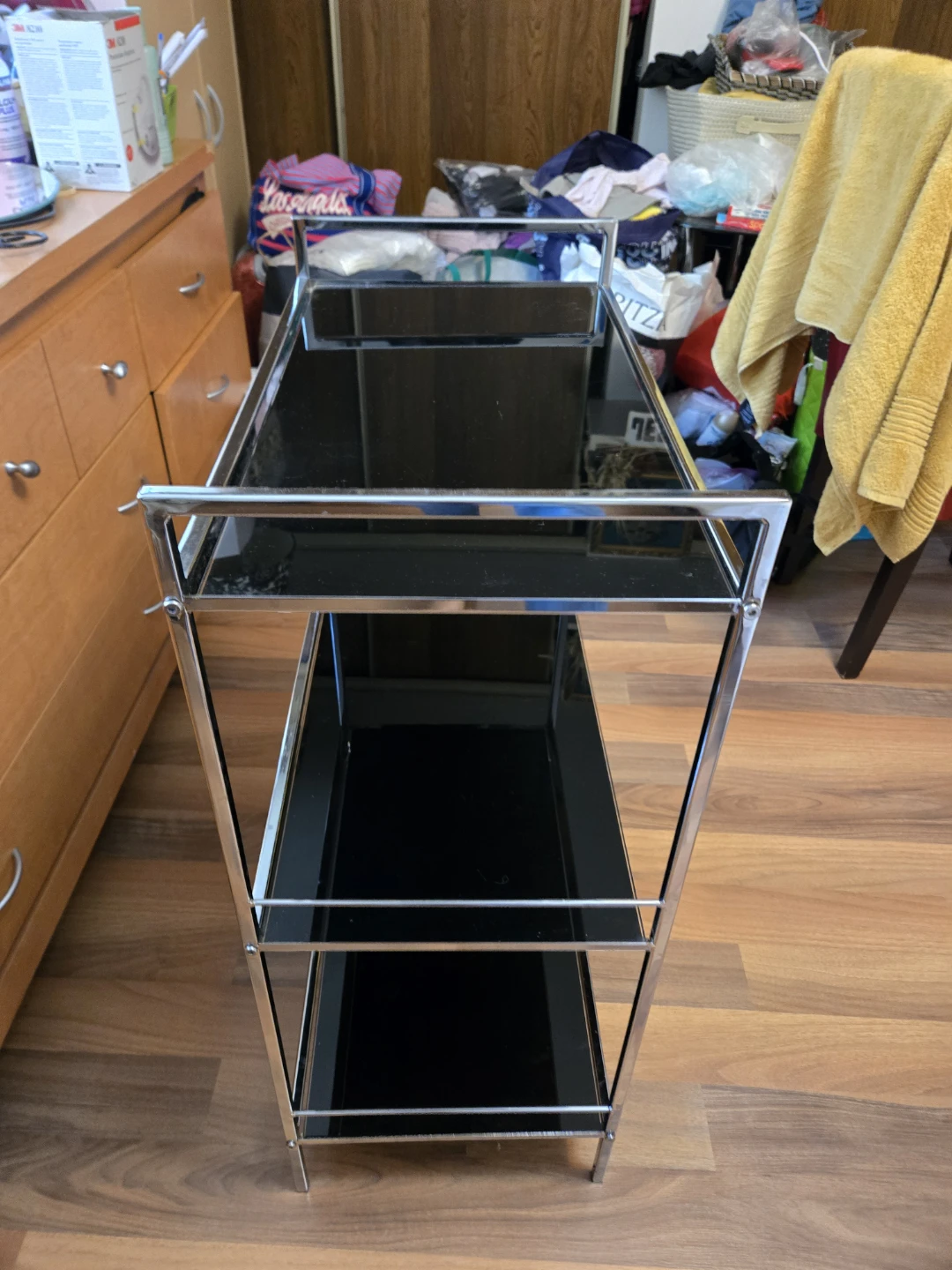 Three-Tier Chrome and Glass Serving Cart - photo 5