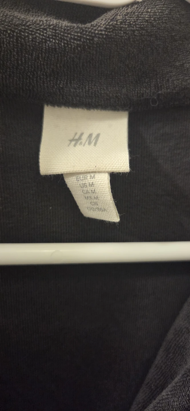 H&M Charcoal Terry Button-Up Shirt - Medium - photo 2