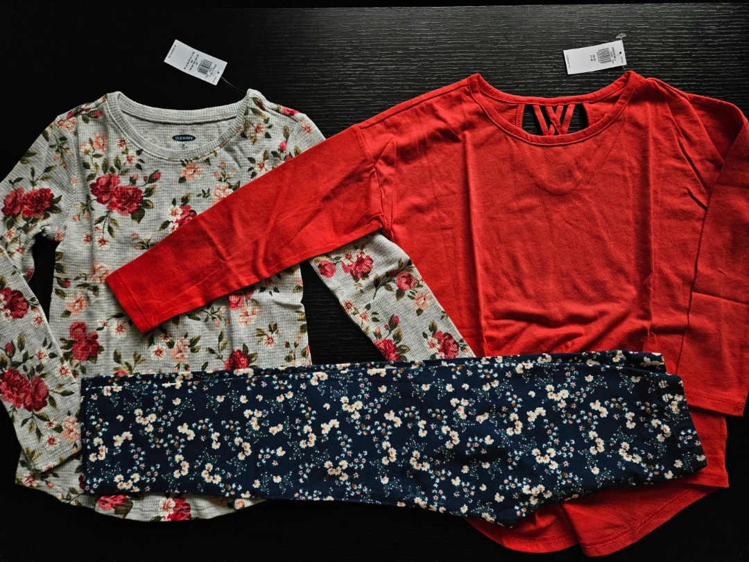 Old Navy Girls Long Sleeve Shirt and Leggings Set (With Tags)