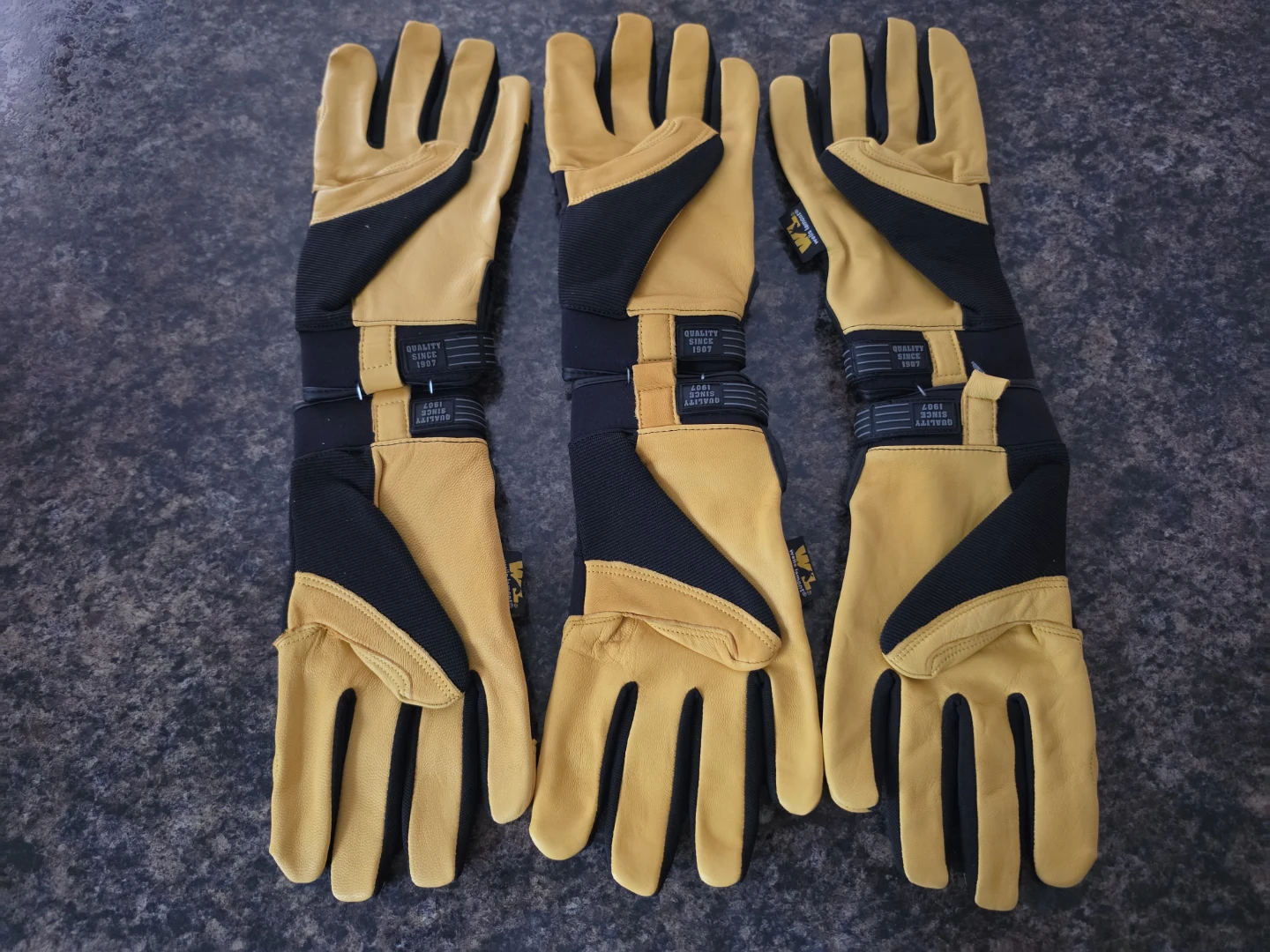 3 Pairs Wells Lamont Men's HydraHyde Leather Work Gloves Size L - photo 2