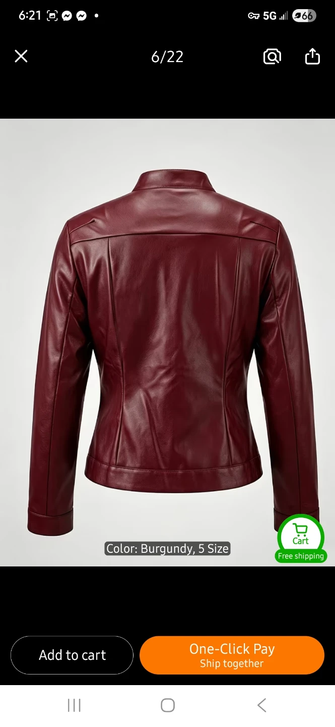 NEW Burgundy Faux Leather Jacket - photo 2