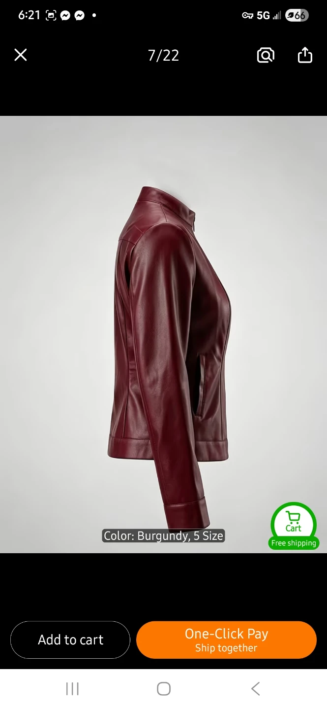NEW Burgundy Faux Leather Jacket - photo 3