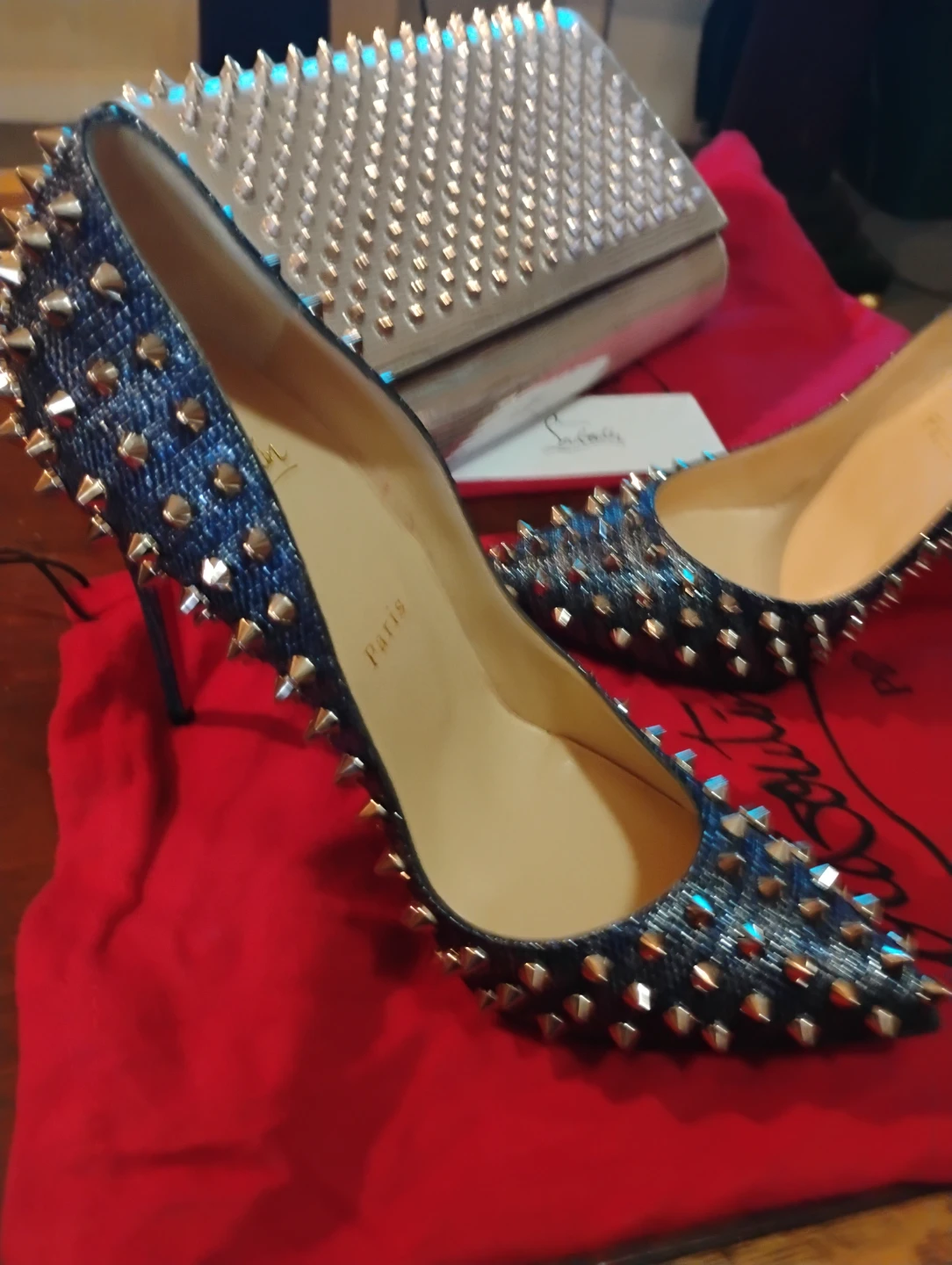 Christian Louboutin Follies Spikes Heels 38.5 - photo 2