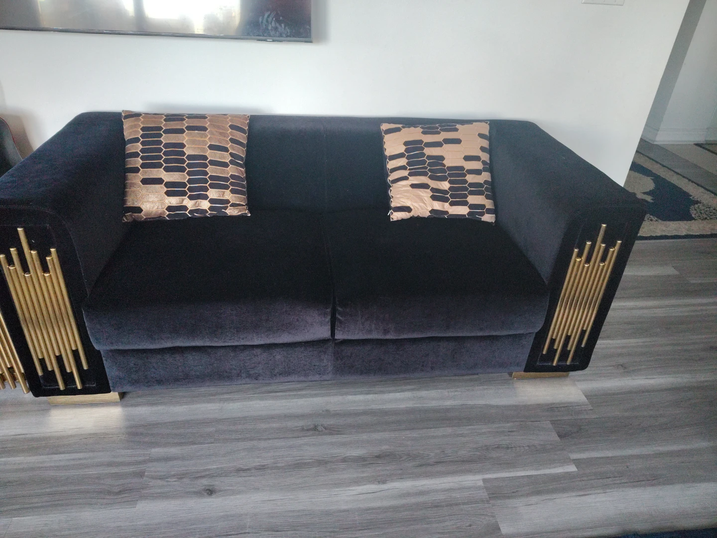 Velvet Art Deco Style Sofa