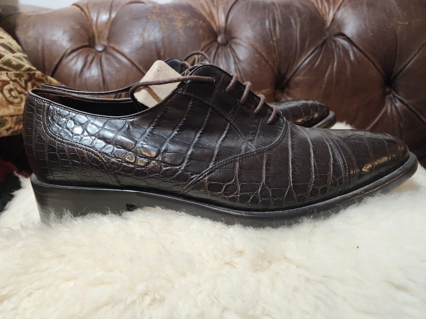 Authenic Giorgio Armani Crocodile Leather Dress Shoes - photo 2