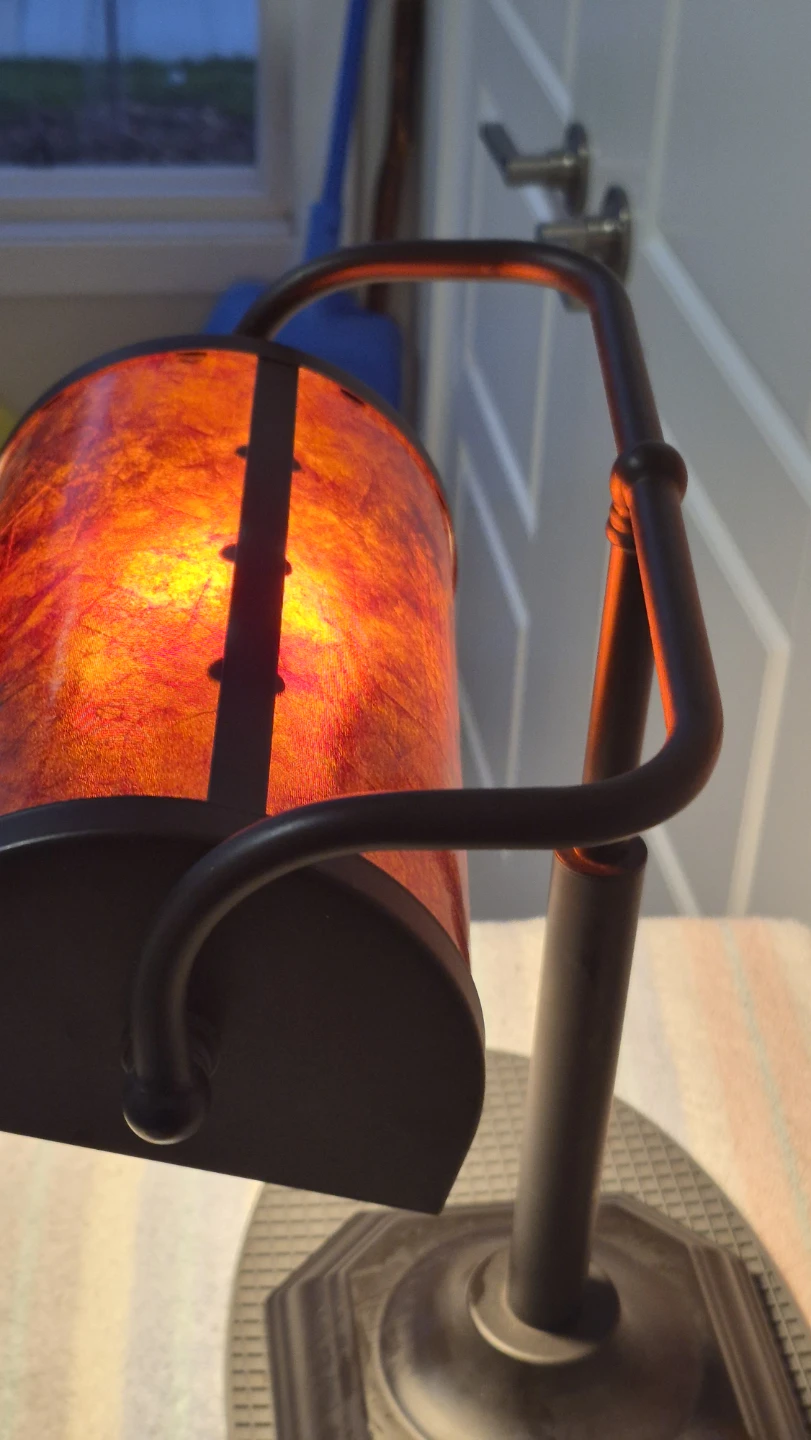 Bankers Lamp with Amber Shade - photo 3