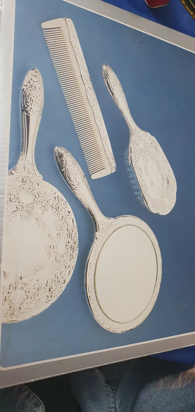 3-Piece Silver-Plated Vanity Set