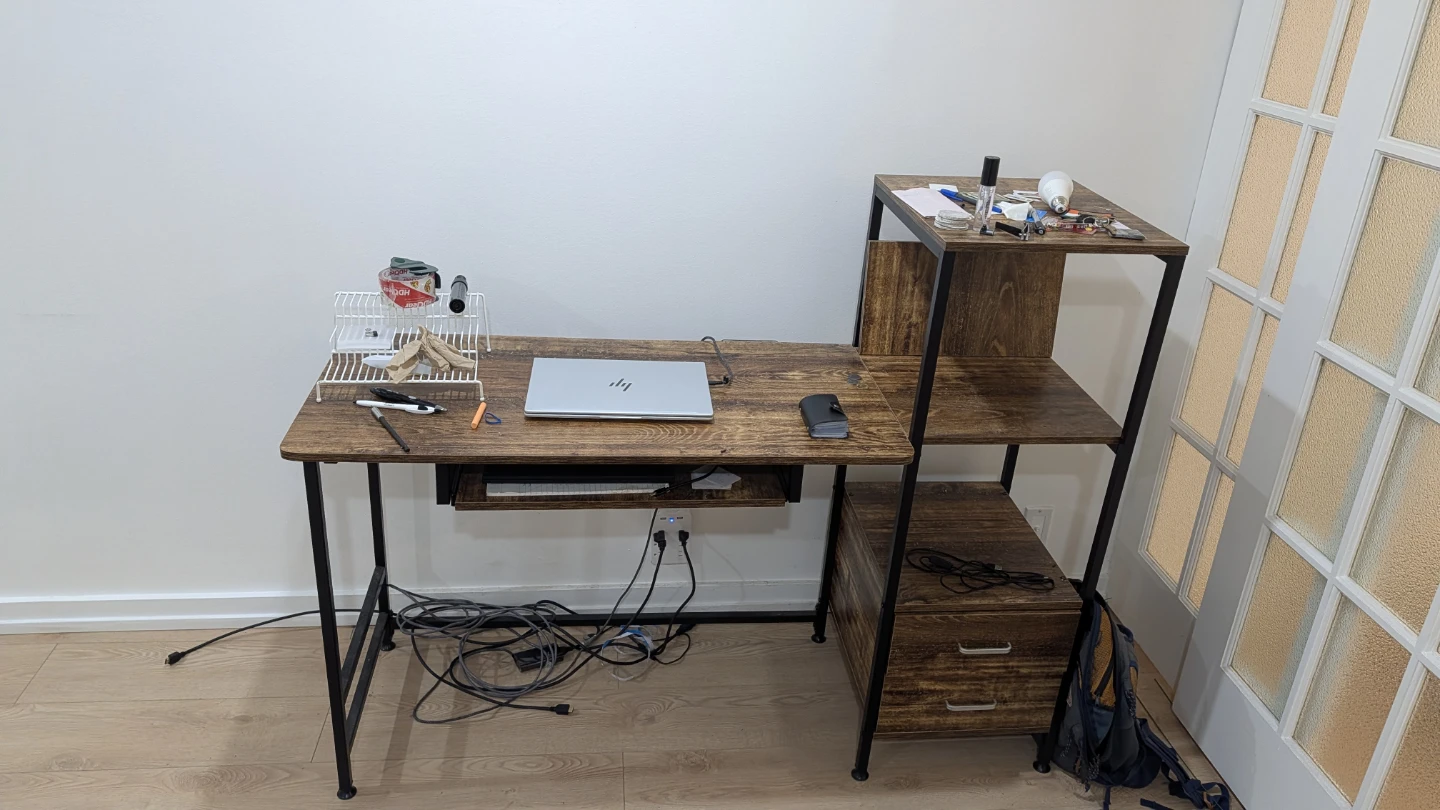 Computer Desk with Shelves and Drawers