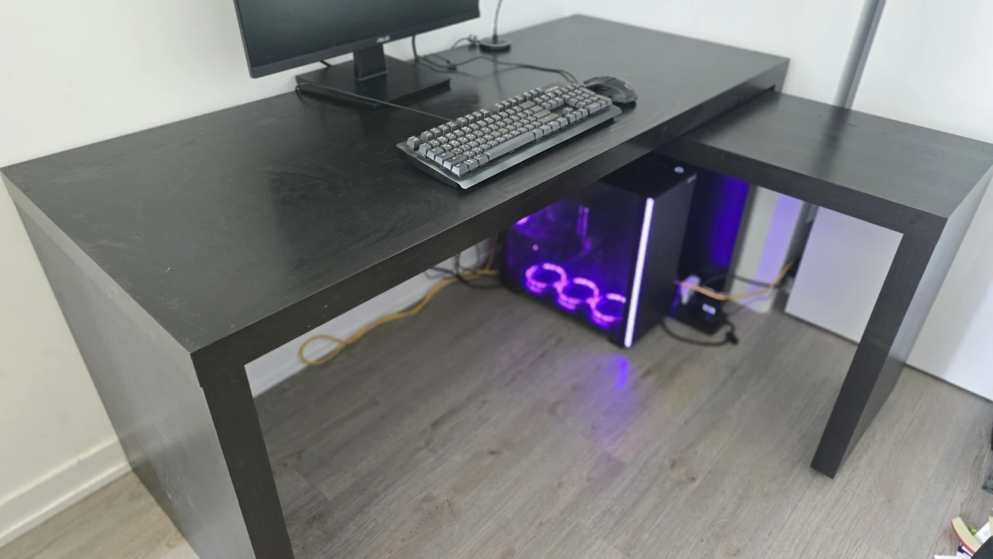 IKEA MALM Desk with Pull-Out Panel (Black-Brown) - photo 3