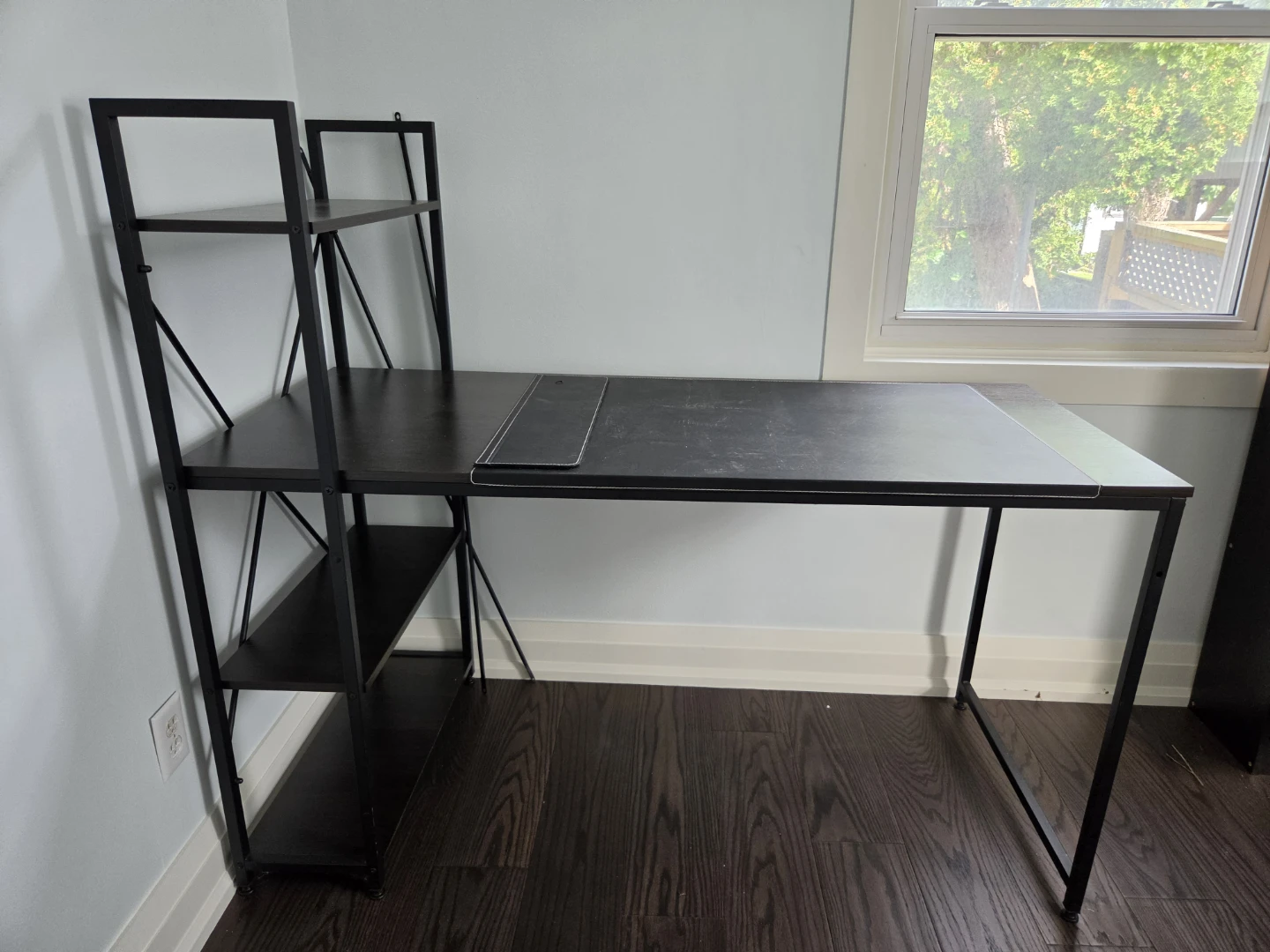 Black Metal Desk with Shelving