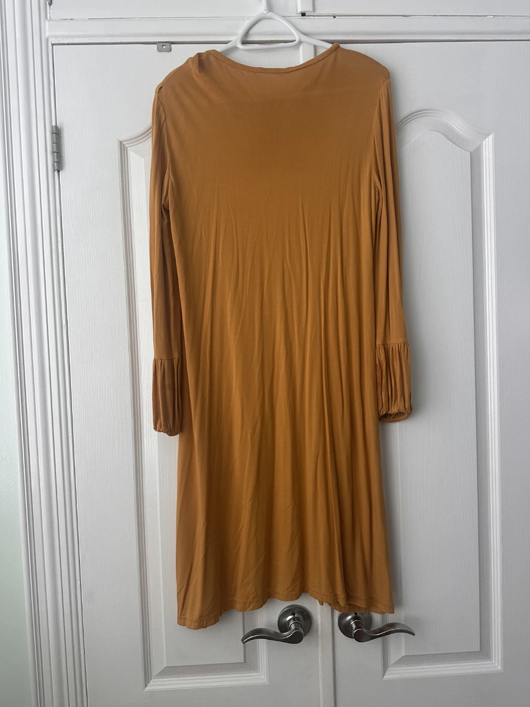 Women's Long Sleeve Mustard Yellow Dress - photo 4