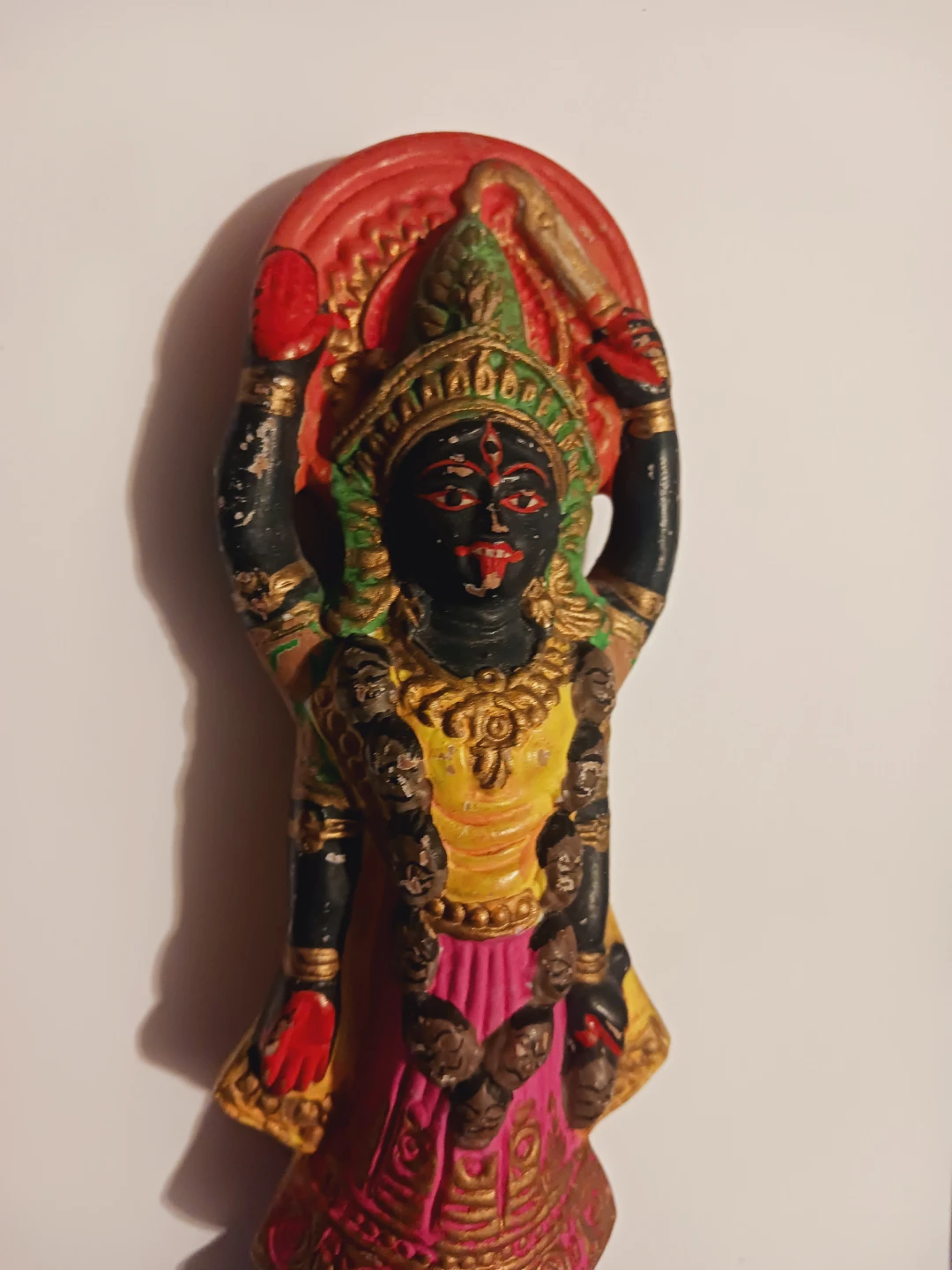 Hand Moulded from Ganges River Clay Hindu Goddess Kali Statue