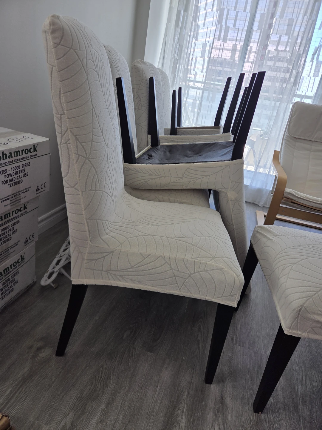 Set of 8 Upholstered Dining Chairs