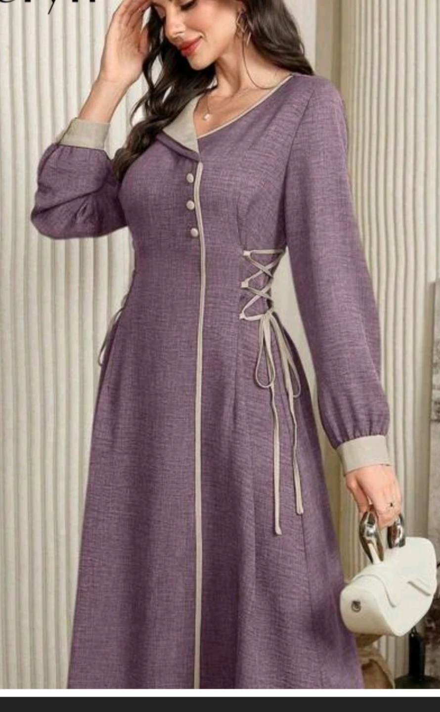 Purple Long Sleeve Dress
