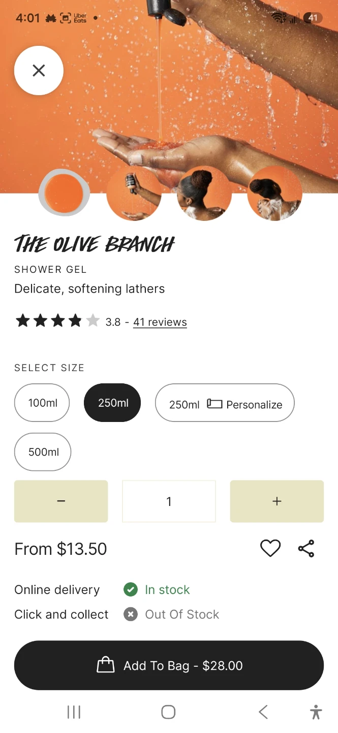 Lush The Olive Branch Shower Gel 250ml