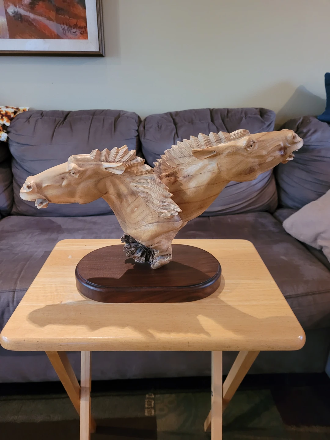 Wooden Horse Head Sculpture