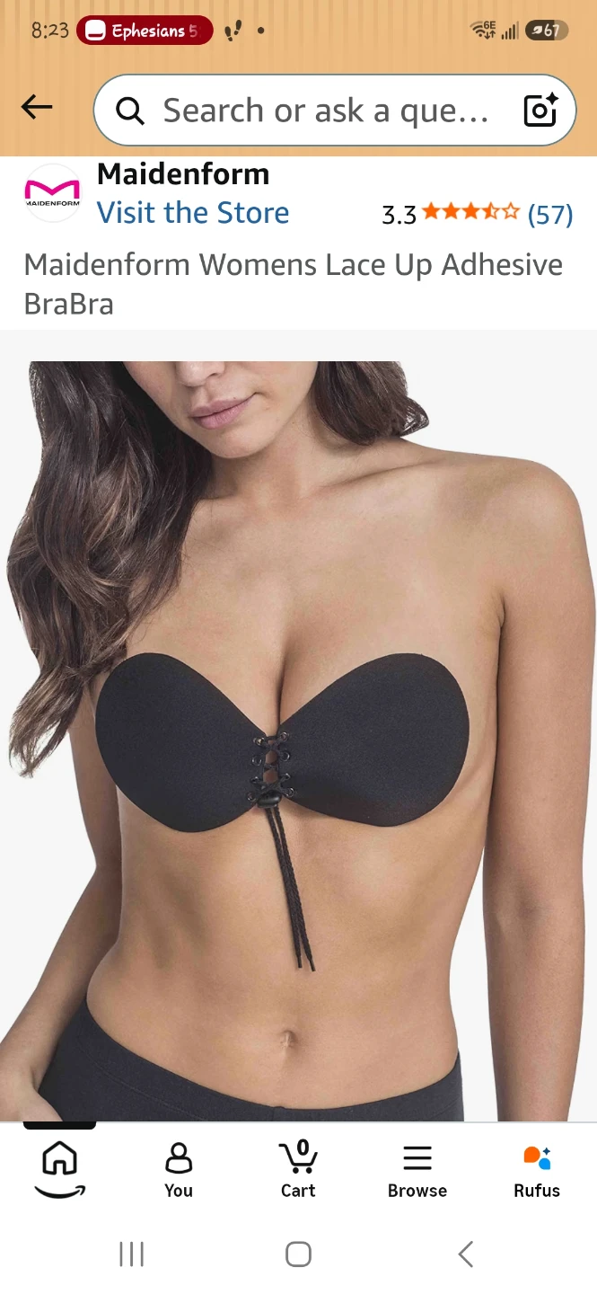 Maidenform Black Lace-Up Sticky Bra & Reusable Nipple Covers Set - photo 3