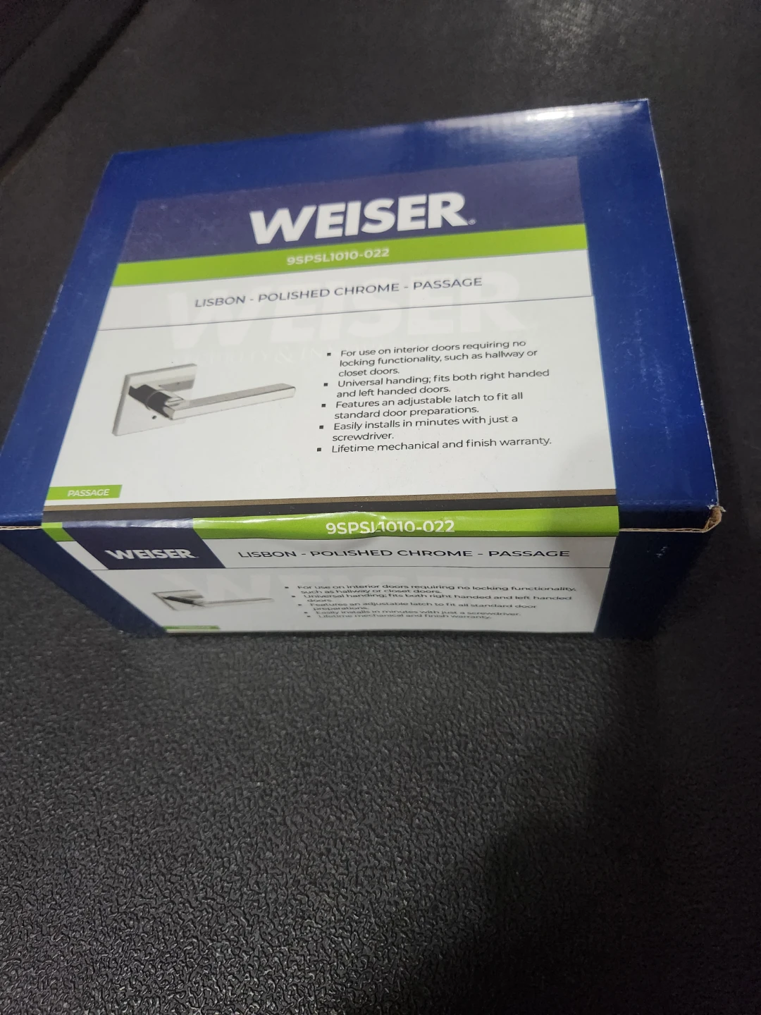 Weiser Lisbon Passage Lever - Polished Chrome