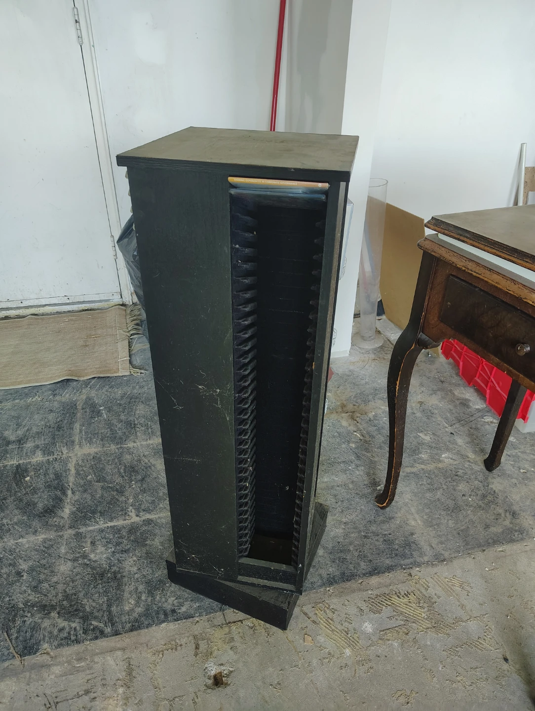 Black Media Storage Tower