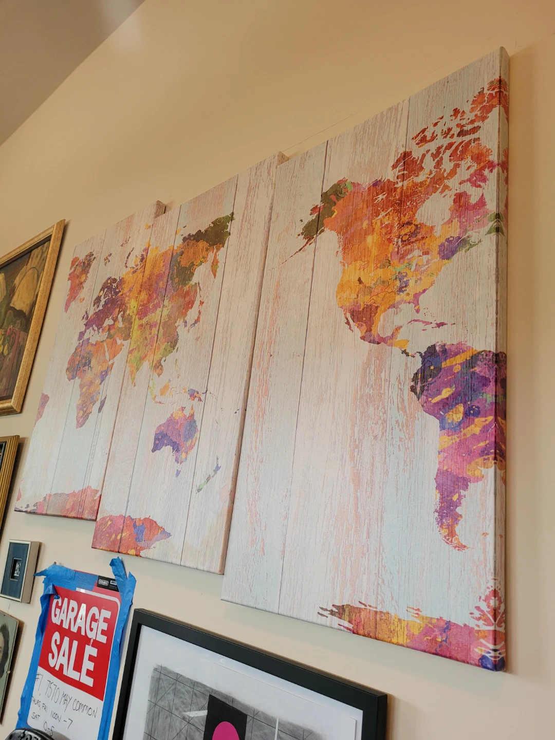 Multi-panel World Map Wall Art