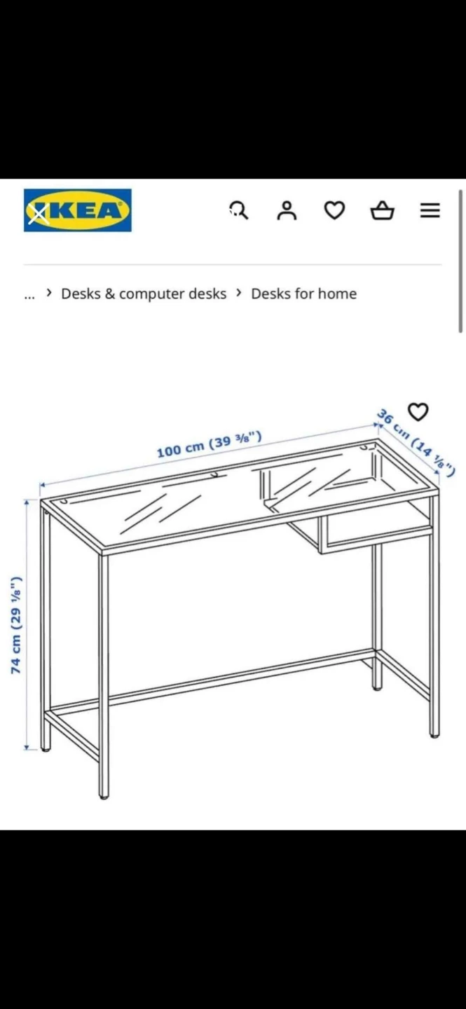 IKEA glass and metal desk - photo 3