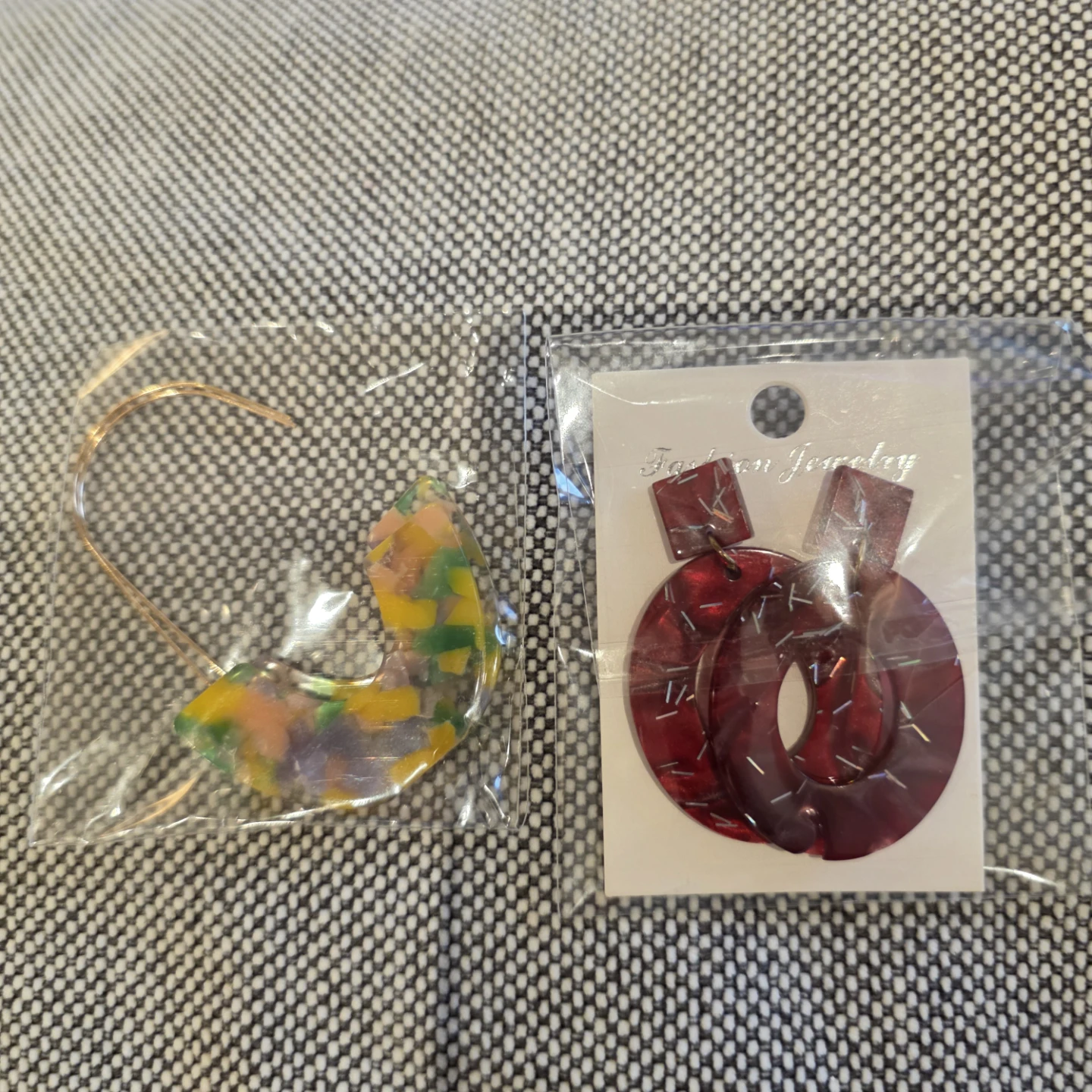 Fashion Acrylic Jewelry Red Glitter Drop Earrings - photo 4