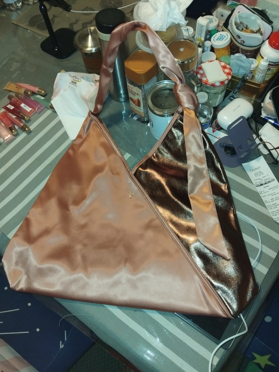 Victoria's Secret metallic hobo bag