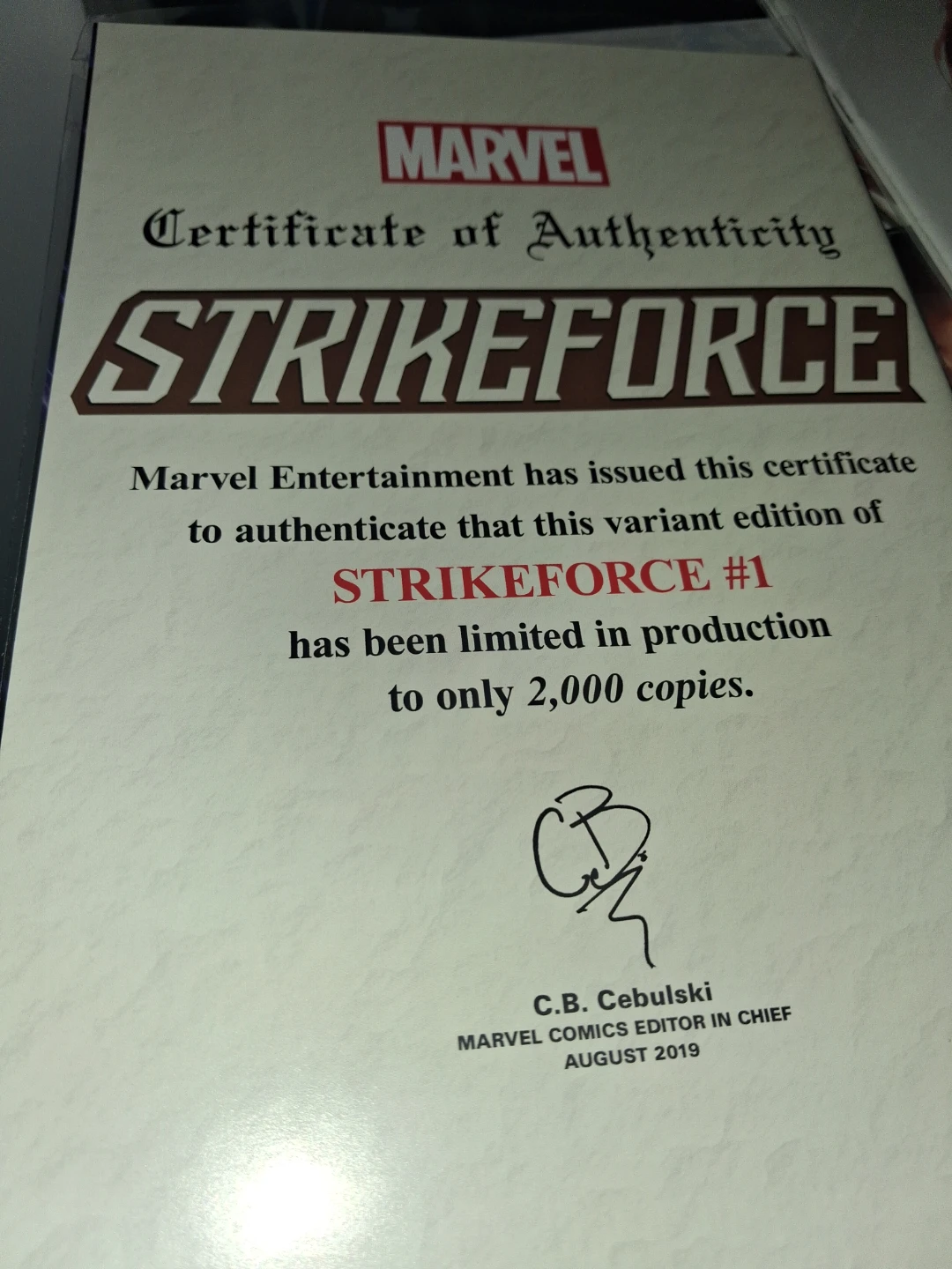 Spider-Woman Strikeforce #1 Variant 2019  w/COA 1640/2000 - photo 2