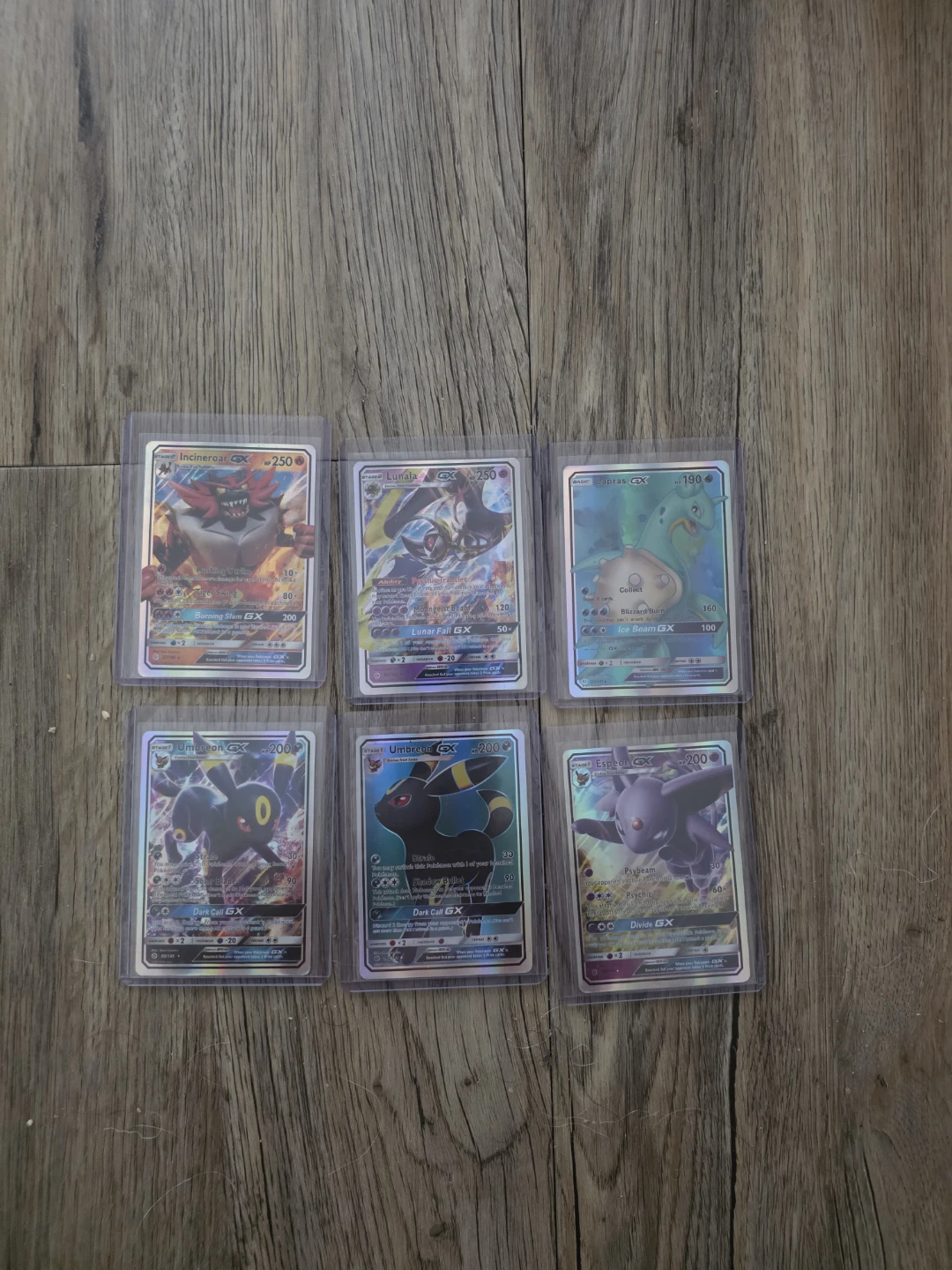Set of 6 Pokemon GX Trading Cards