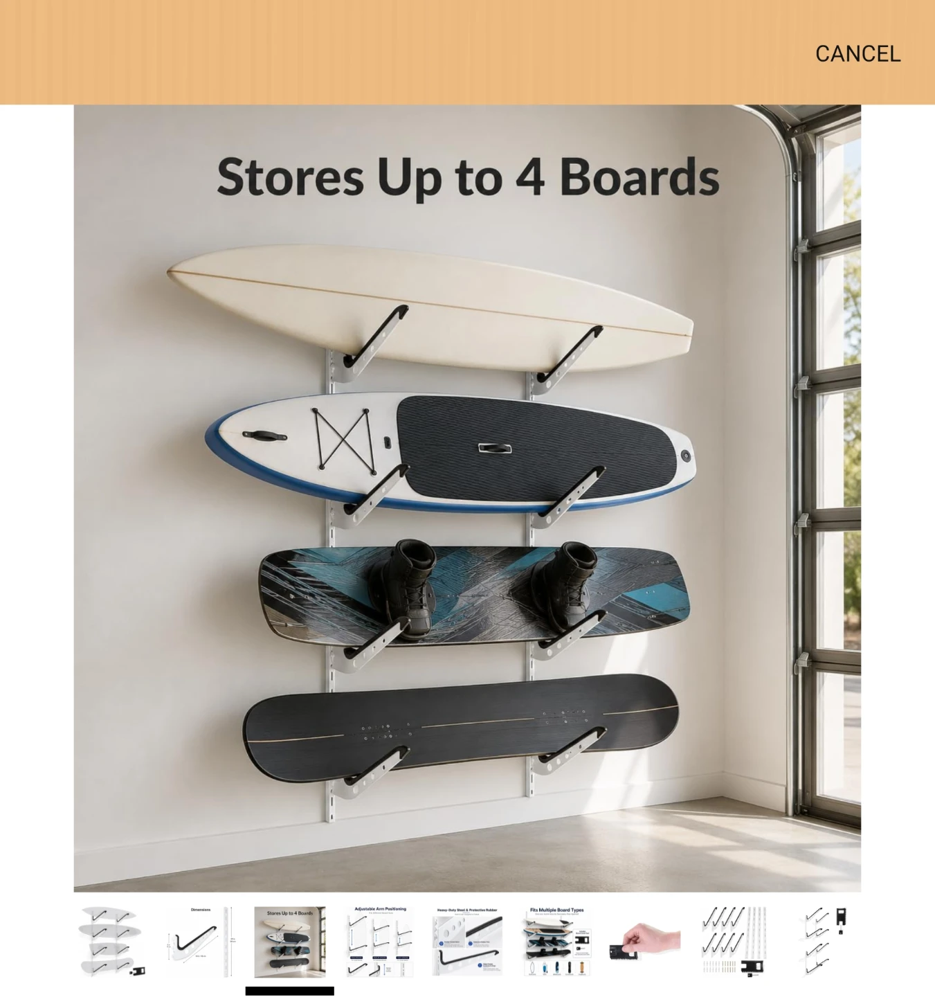 Wall-Mounted Board Storage Rack - photo 3