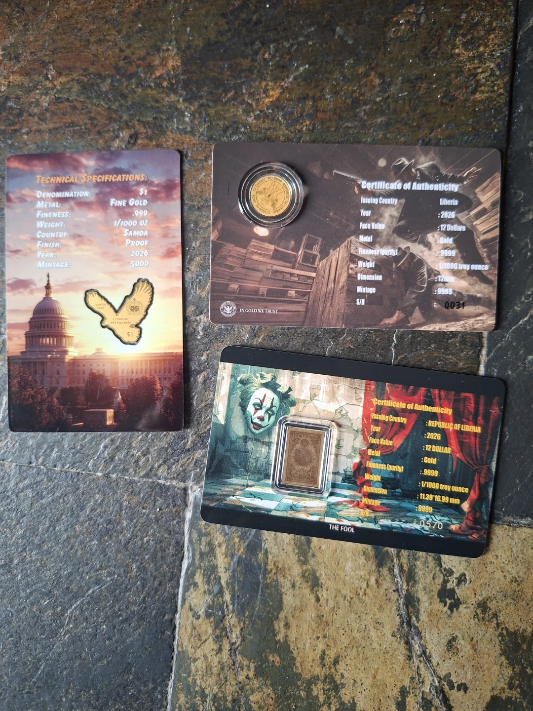 x3 .999 Pure Gold Commemorative Pieces - photo 3