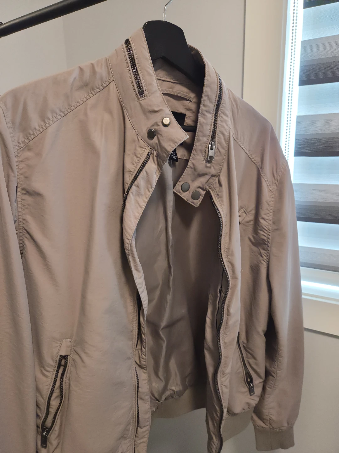 Zara Men's Beige Bomber Jacket