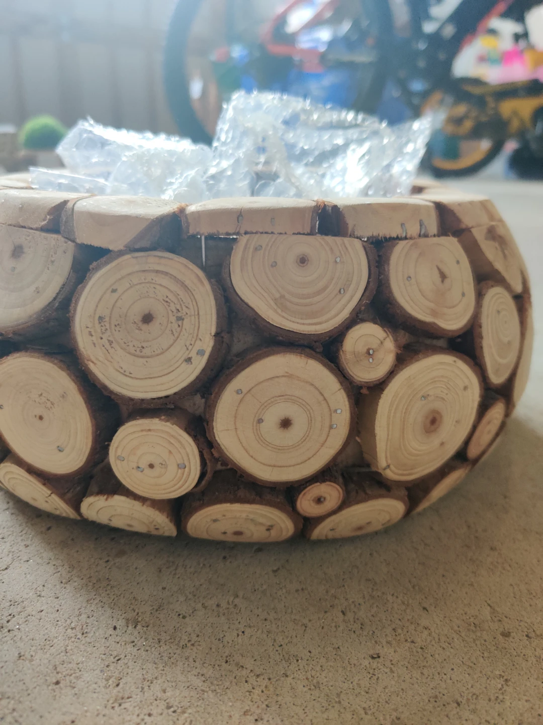 Rustic Log Slice Decorative Bowl - photo 2