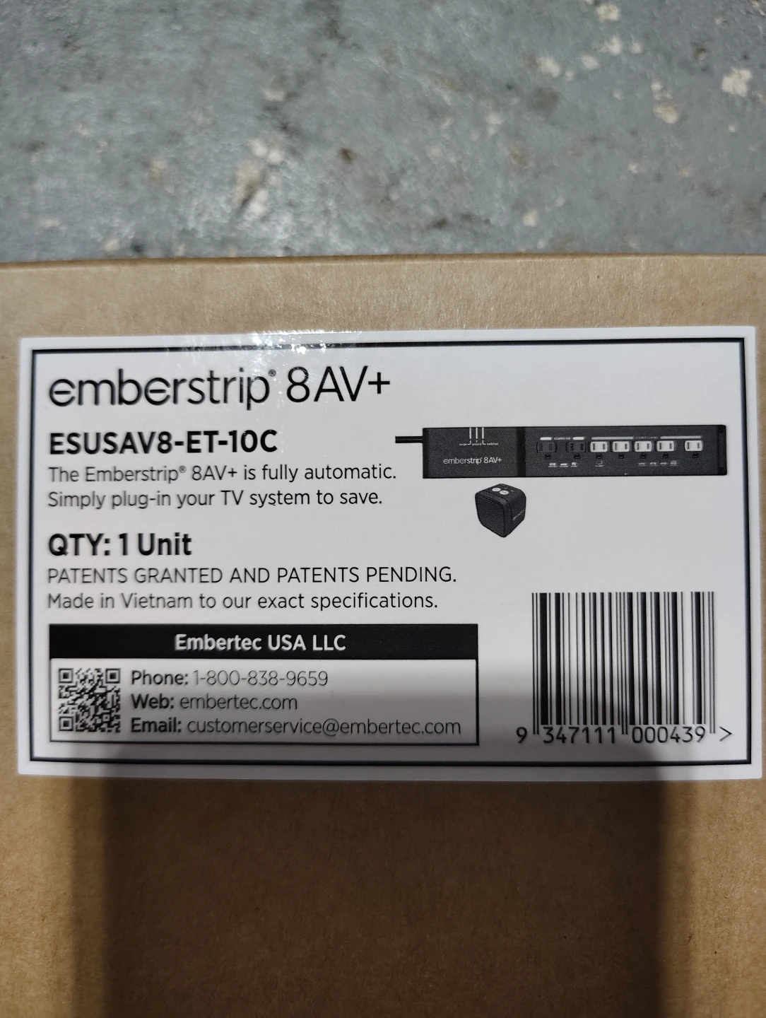 Embertec Emberstrip 8AV+ Surge Protector